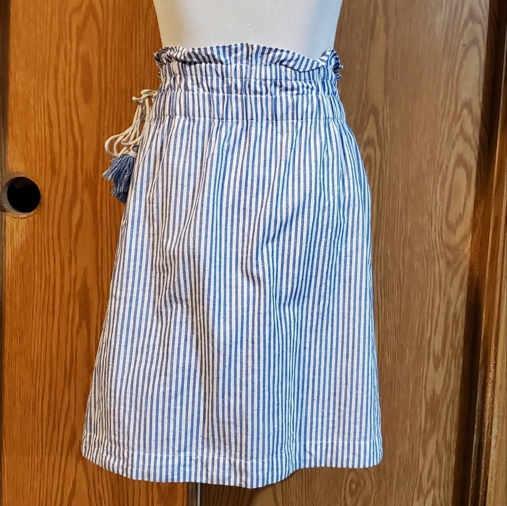 Club monaco Radura faux wrap striped mini skirt blue/white stripe size S - Picture 8 of 12